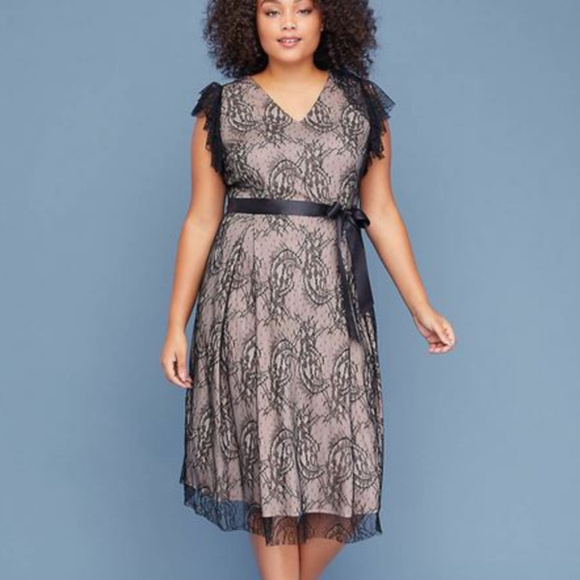 Lane Bryant Dresses & Skirts - Lace Flapper dress Fit & Flare Midi